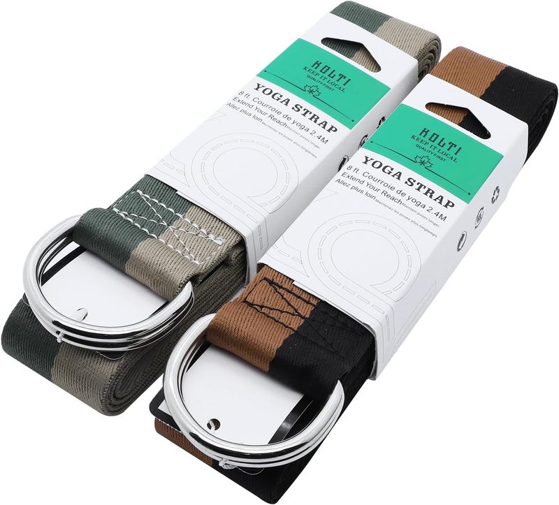Kolti Yoga Exercise Adjustable Straps 8FT with Durable D-Ring for Pilates & Gym Workouts | Hold Poses, Stretch, Improve Flexibility & Maintain Balance - Image 2